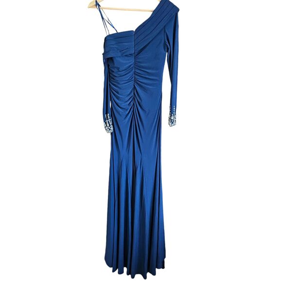 Mac Duggal Navy One-Shoulder Maxi Dress - Picture 9 of 11